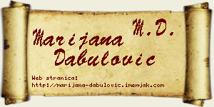 Marijana Dabulović vizit kartica